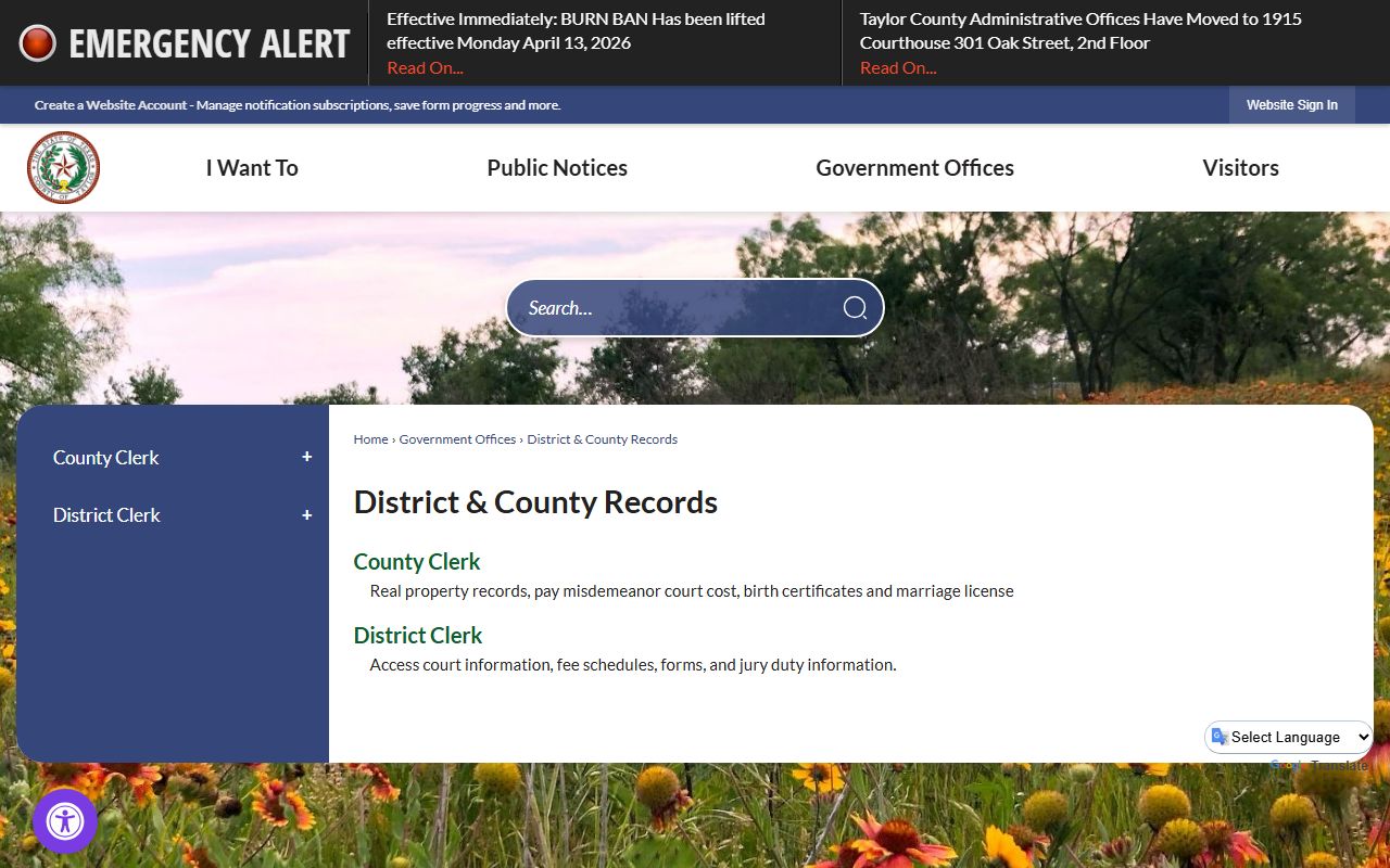 Taylor County court records and jail records hub